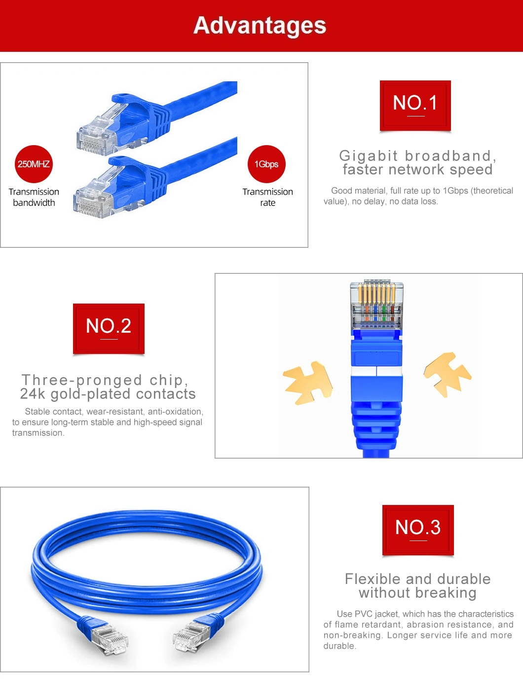 CAT6 Cat5e Patch Cord FTP Shielded UTP Unshielded LAN Cable Patch Cords for Computer