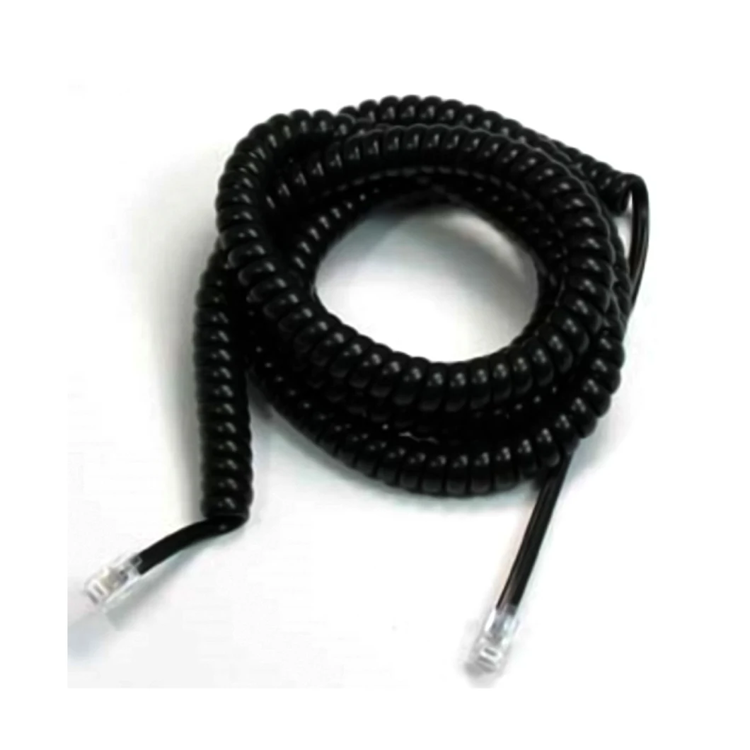 Telephone Cable, 4p4c/6p4c Coiled, Phone Cable, Modular Plug to Modular Plug