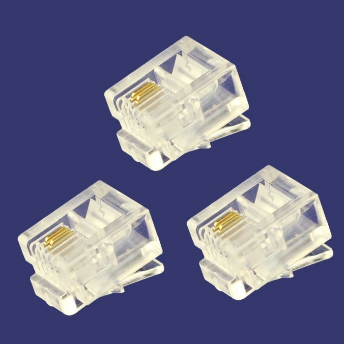 High Quality Rj11 6p2c Modular Plug Cat3 Telephone Connector Telephone Plug for 2 Core Telephone Cable