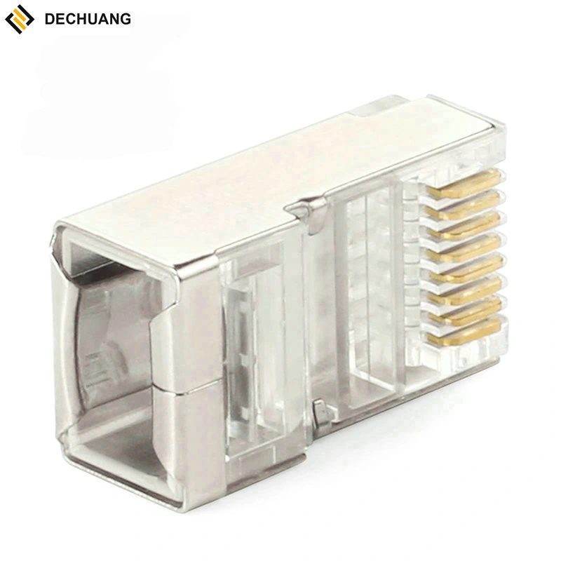 Manufacturer Direct Sales Cat5e CAT6 Cat7 RJ45 Data Transmission Connector RJ45 Shield 8p8c Gold Plated Modular Plug