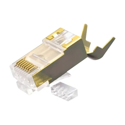 CAT.7 RJ45 8P8C Modularstecker, geschirmt (FTP), Netzwerkanschlüsse, vergoldete Kupferabschirmung, 2-teiliges Kit