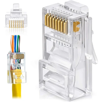 CAT6 RJ45 8p8c Durchführungsstecker, abgeschirmter RJ45-Modularstecker