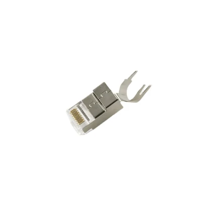 Geschirmter RJ45-Modularstecker mit Kabelclip