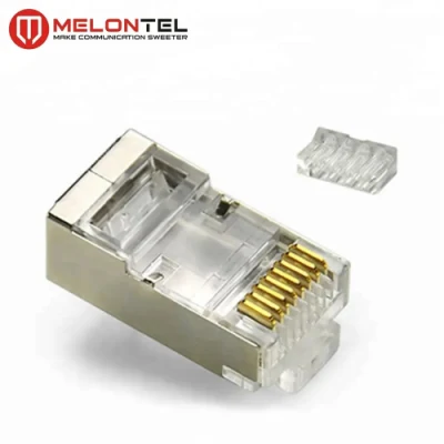 Vollständig bestückter, vergoldeter RJ45 8p8c STP-Stecker, CAT6-RJ45-Modularstecker mit Metallabschirmung