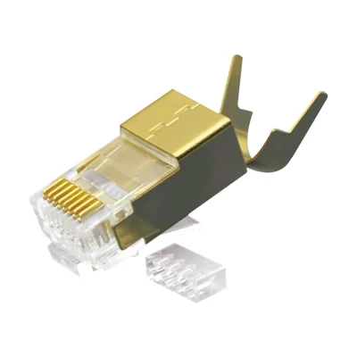 CAT.7 RJ45 8P8C Modularstecker, geschirmt (FTP), Netzwerkanschlüsse, vergoldete Kupferabschirmung, 2-teiliges Kit Matal