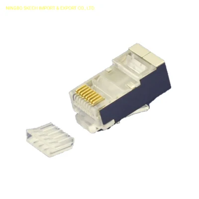 RJ45 FTP/STP/SFTP CAT6 geschirmter Modularstecker 8p8c Shield Ethernet-Anschluss Netzwerkstecker mit Einsatzleiste