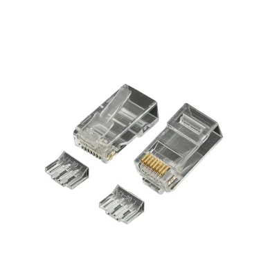 RJ45-Pass-Through-Stecker, UTP-Ethernet-Kabel, Netzwerk-Modularstecker, Cat5e/CAT6/CAT6A, RJ45-Kristallköpfe, 8p8c-Stecker